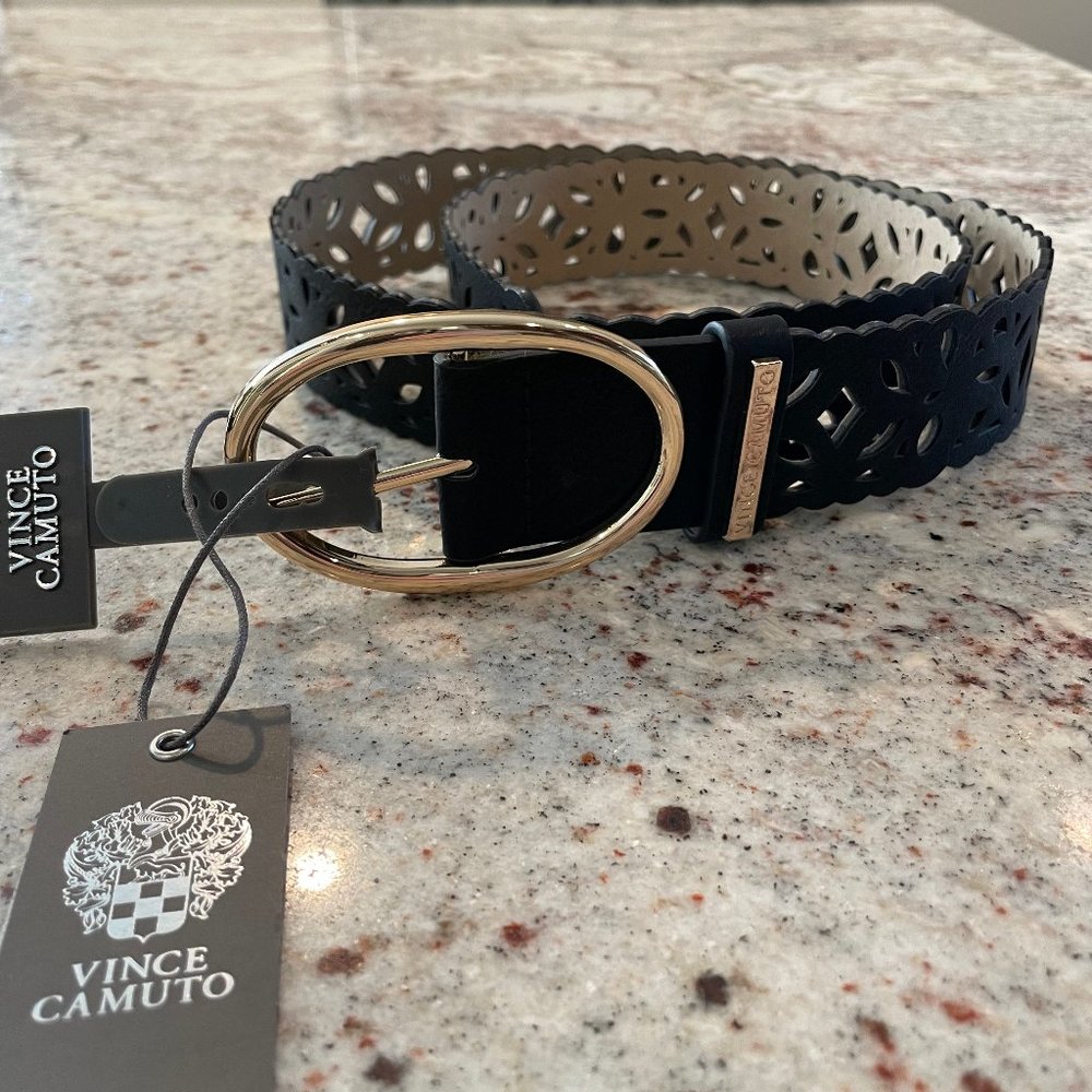 Vince Camuto Black Filigree Belt